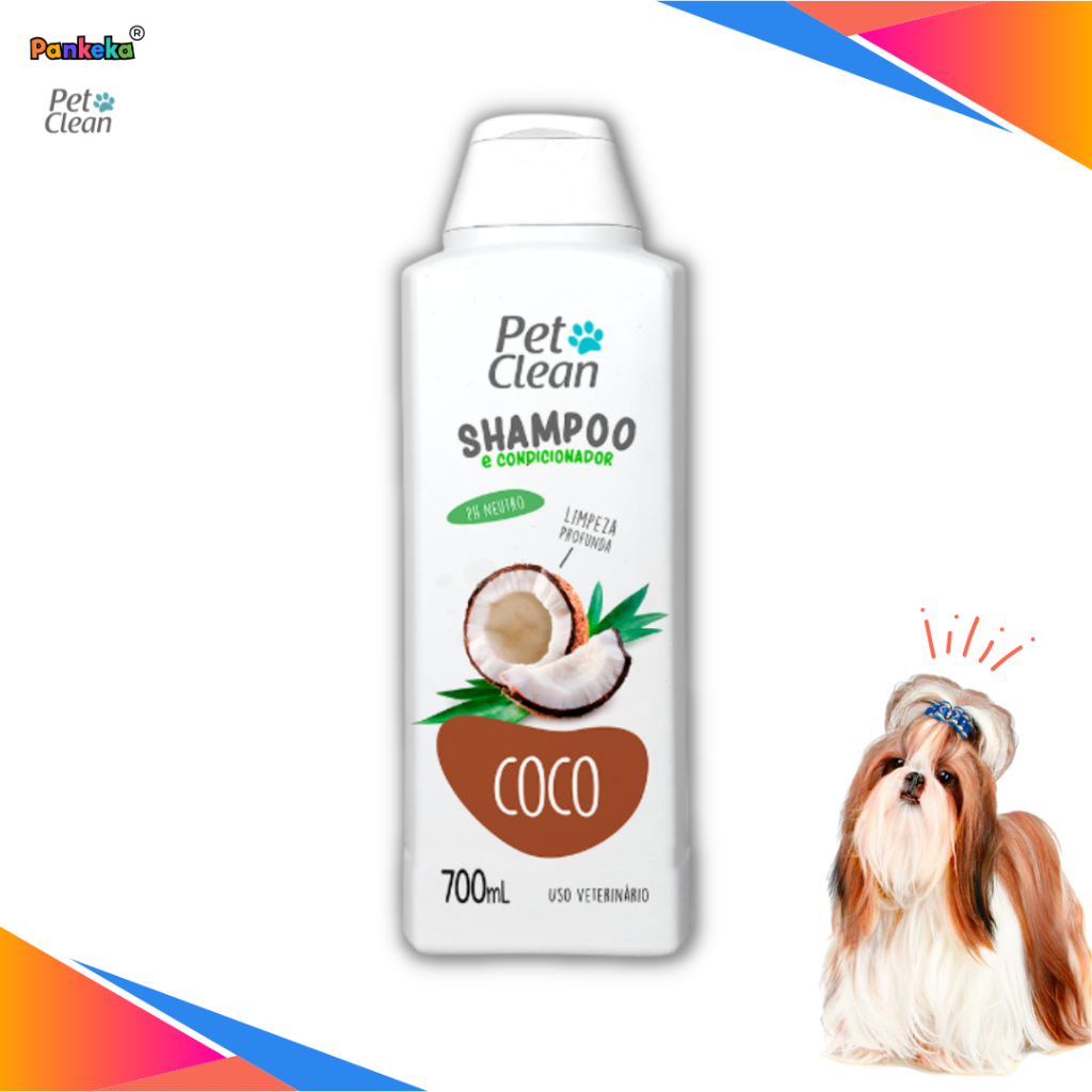 Shampoo e Condicionador para cachorro e gato - pet clean - COCO 700ml - 2 em 1