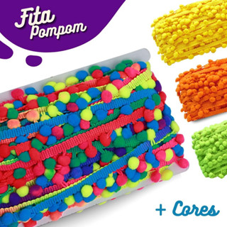 Fita Pompom 20mm Rolo Com 25 Metros - Diversas Cores - Criar