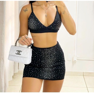 Saia Feminina Balada Com Strass
