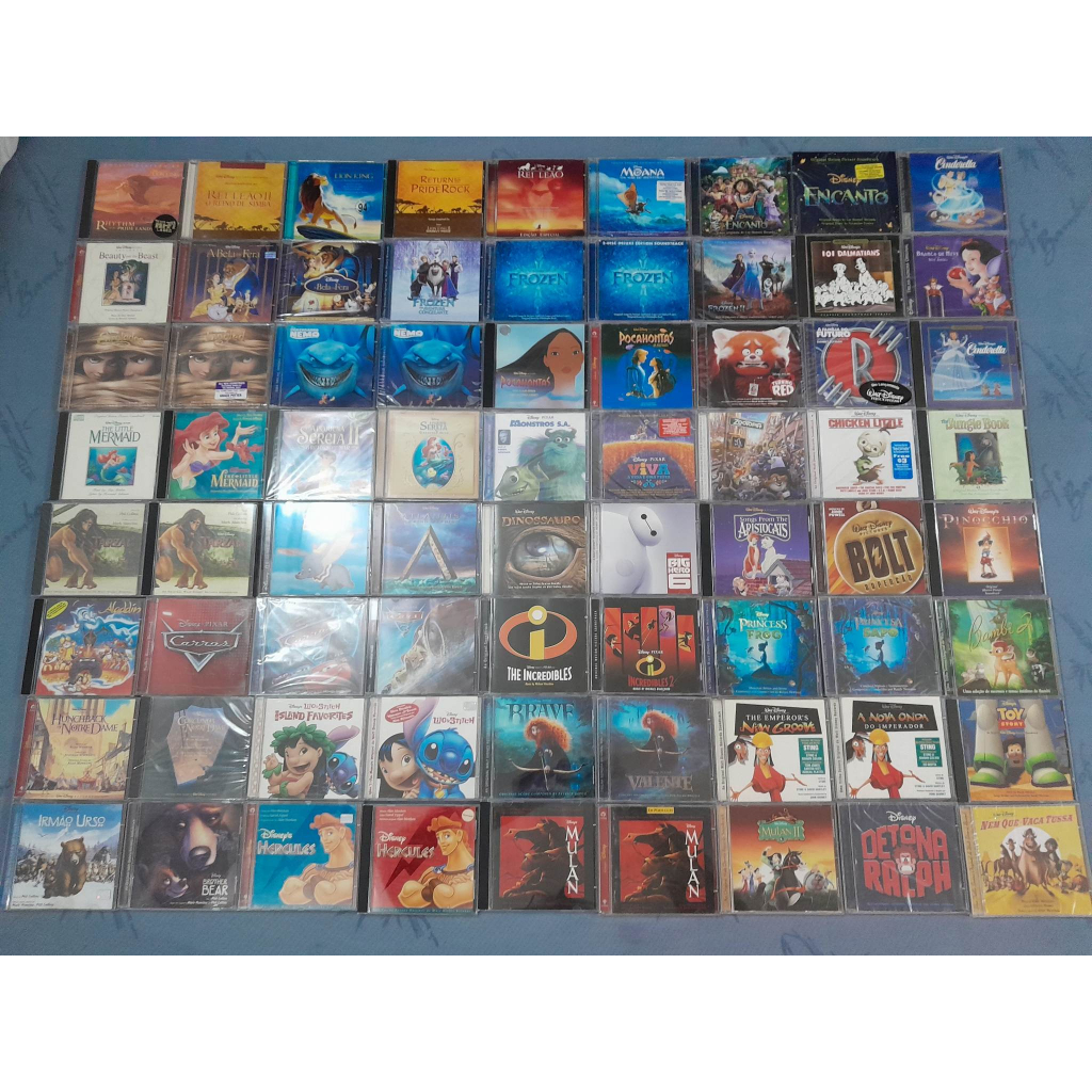 Lote com 72 CDs Disneys, Hercules, Enrolados, Atlantis, A Bela e a Fera