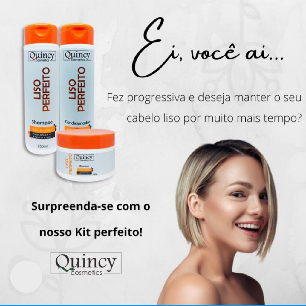 cabelo Liso Perfeito Pós química -Prolonga efeito Liso -Kit shampoo, condicionador e máscara.