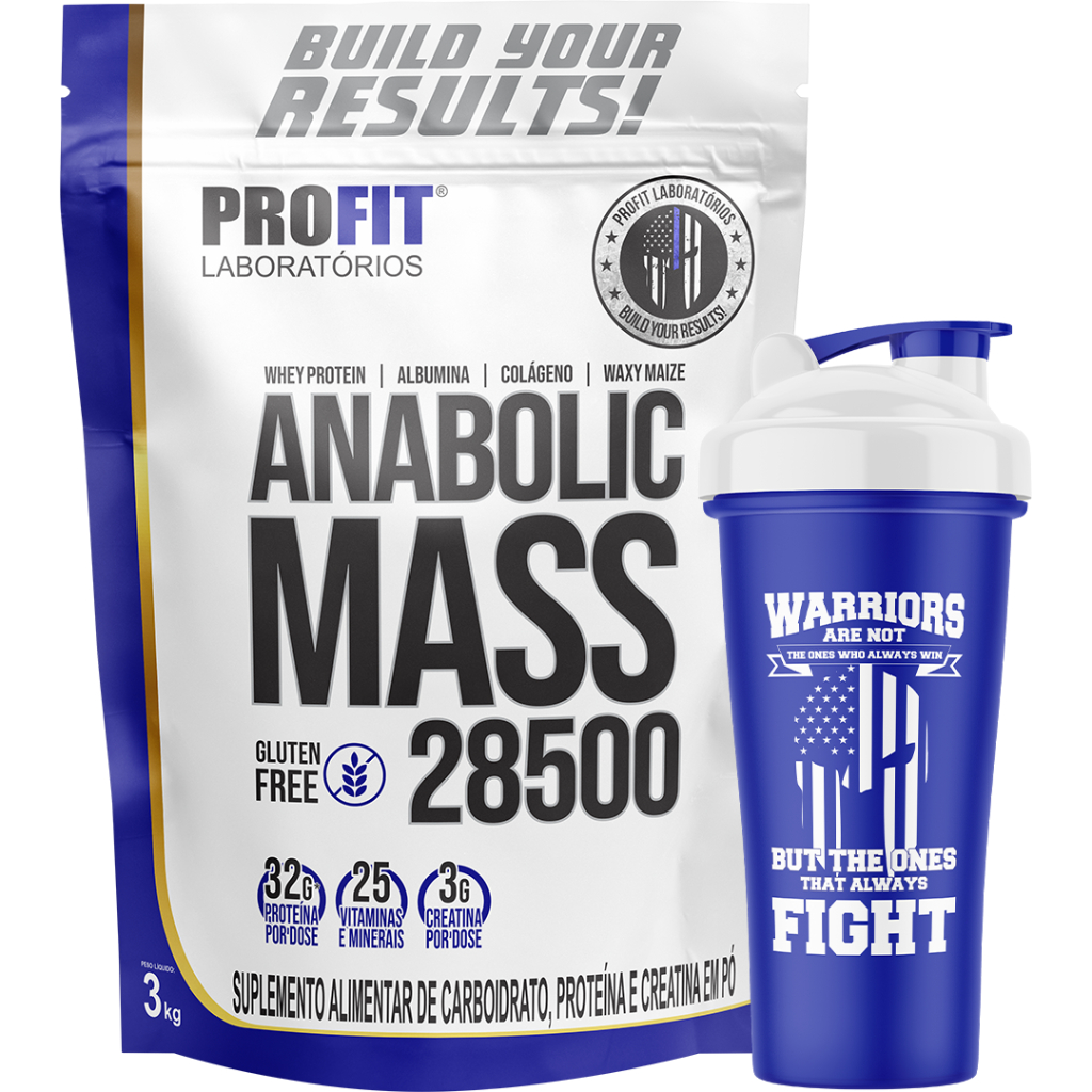 Anabolic Mass 28500 - Massa Refil 3kg - Hipercalórico + Coqueteleira - Profit