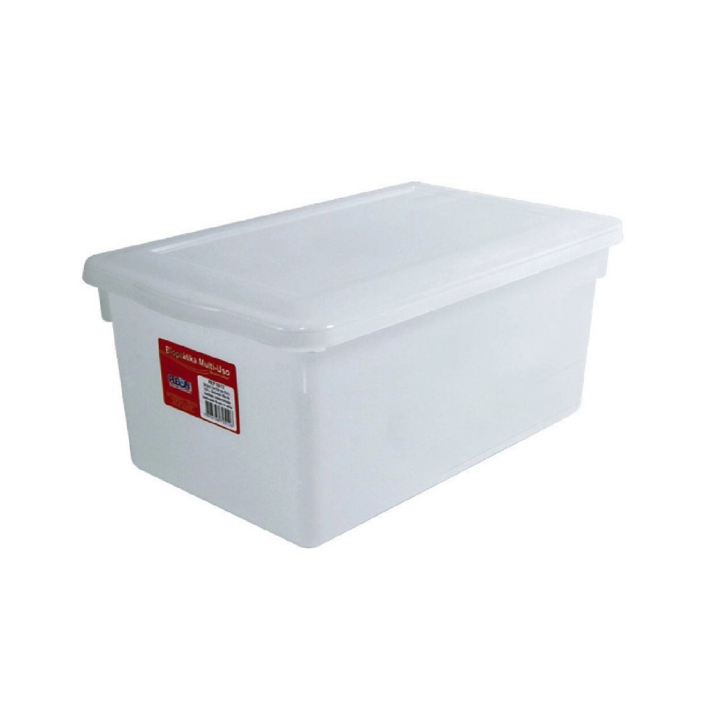 Caixa Organizadora Branca Com Tampa 0512 8 Litros Pleion em Oferta na Shopee