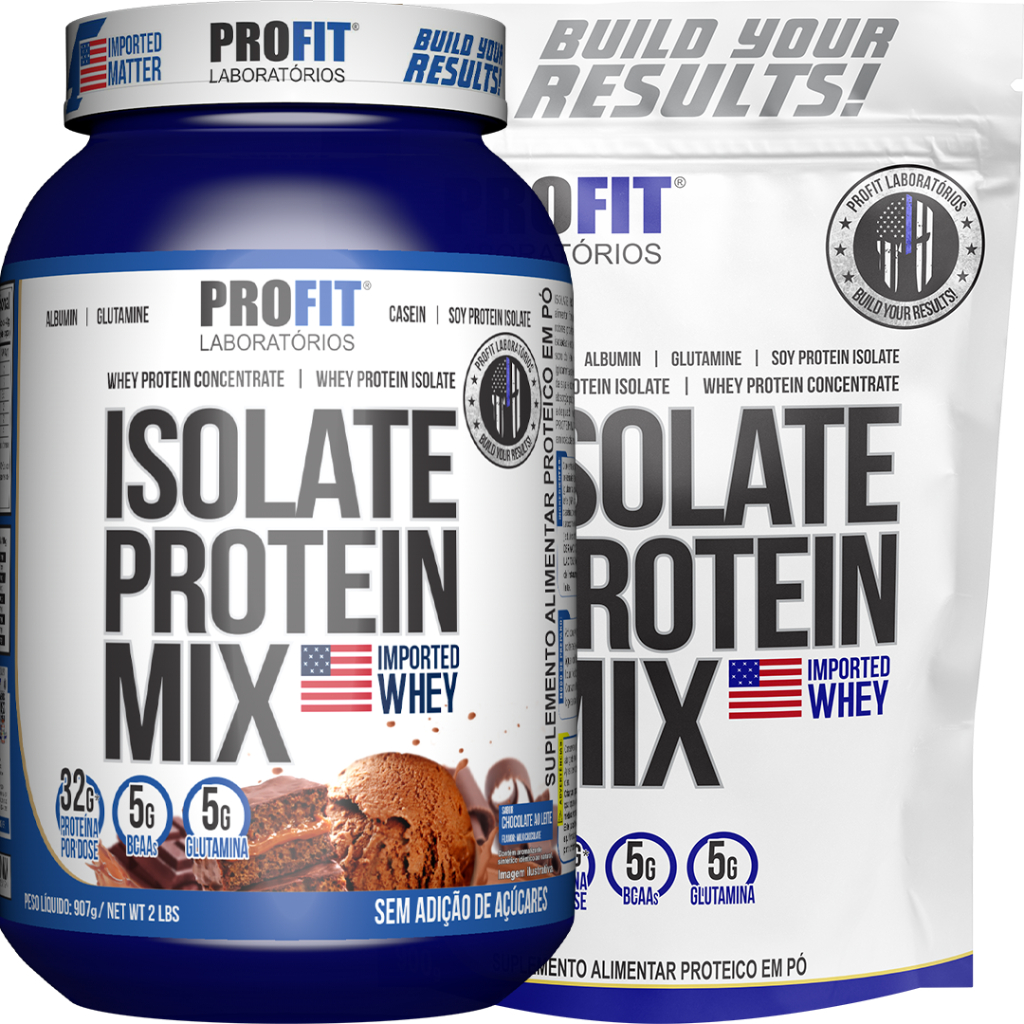 Whey Isolada Isolate Protein Mix - Pote 907g + Whey Isolada Isolate Protein Mix - Refil 900g - Profit