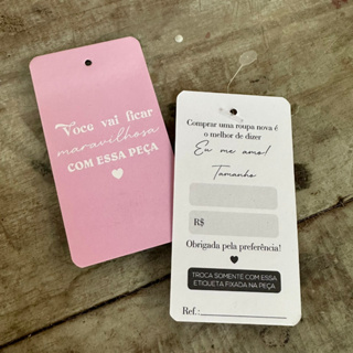 Etiquetas tags para roupas - 100 un - Rosa em Oferta na Shopee