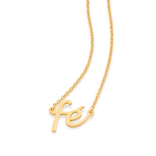 Colar Rommanel com Palavra fé 50cm / 45cm - 532076 em Oferta na Shopee