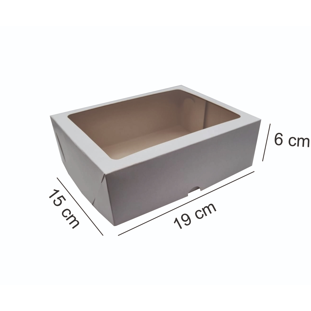 Caixa De Presente Visor -  BRANCA  - 19x15x6 (cm) - 60 Unidades