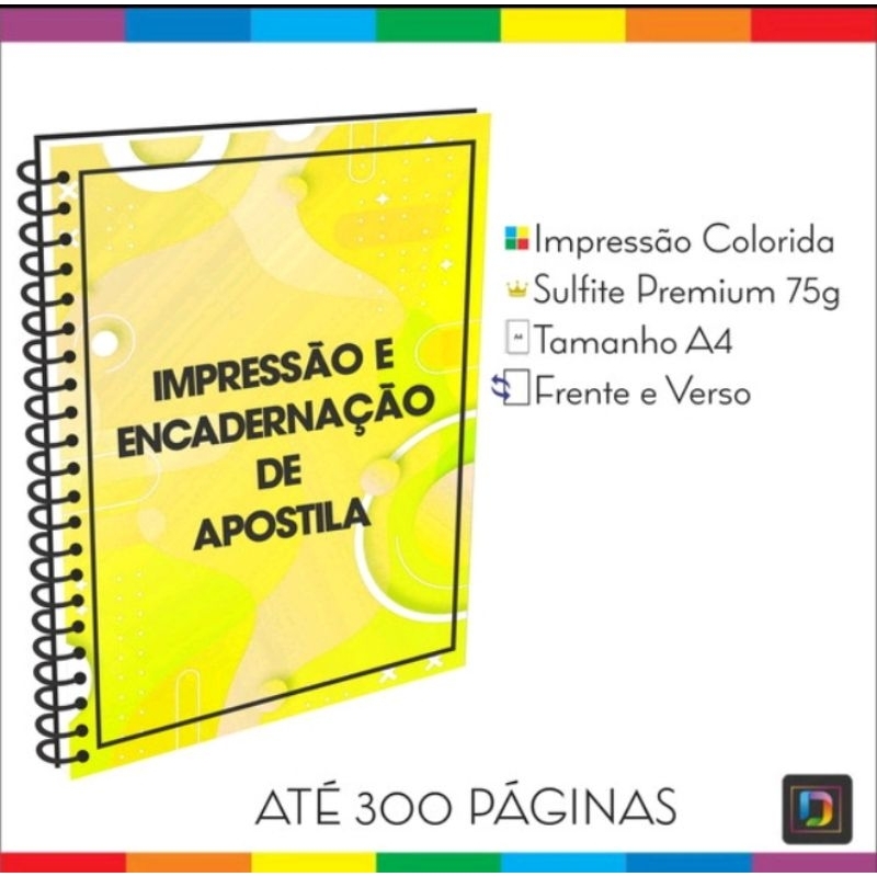 Impressão e Encadernação apostilas até 40 páginas
