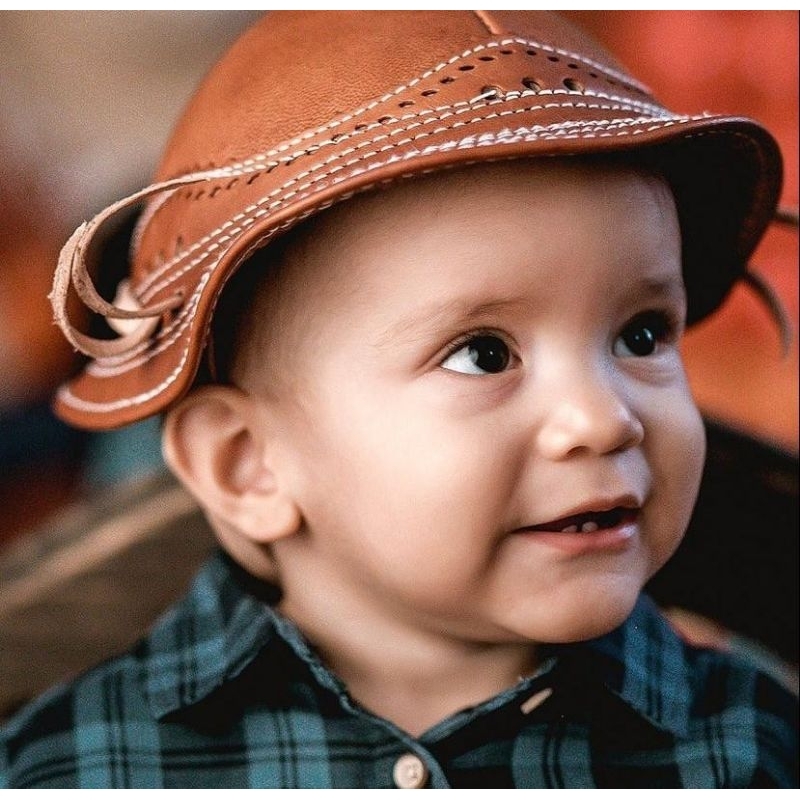 Chapéu infantil bebê criança menino menina Nordestino tradicional couro em Oferta na Shopee