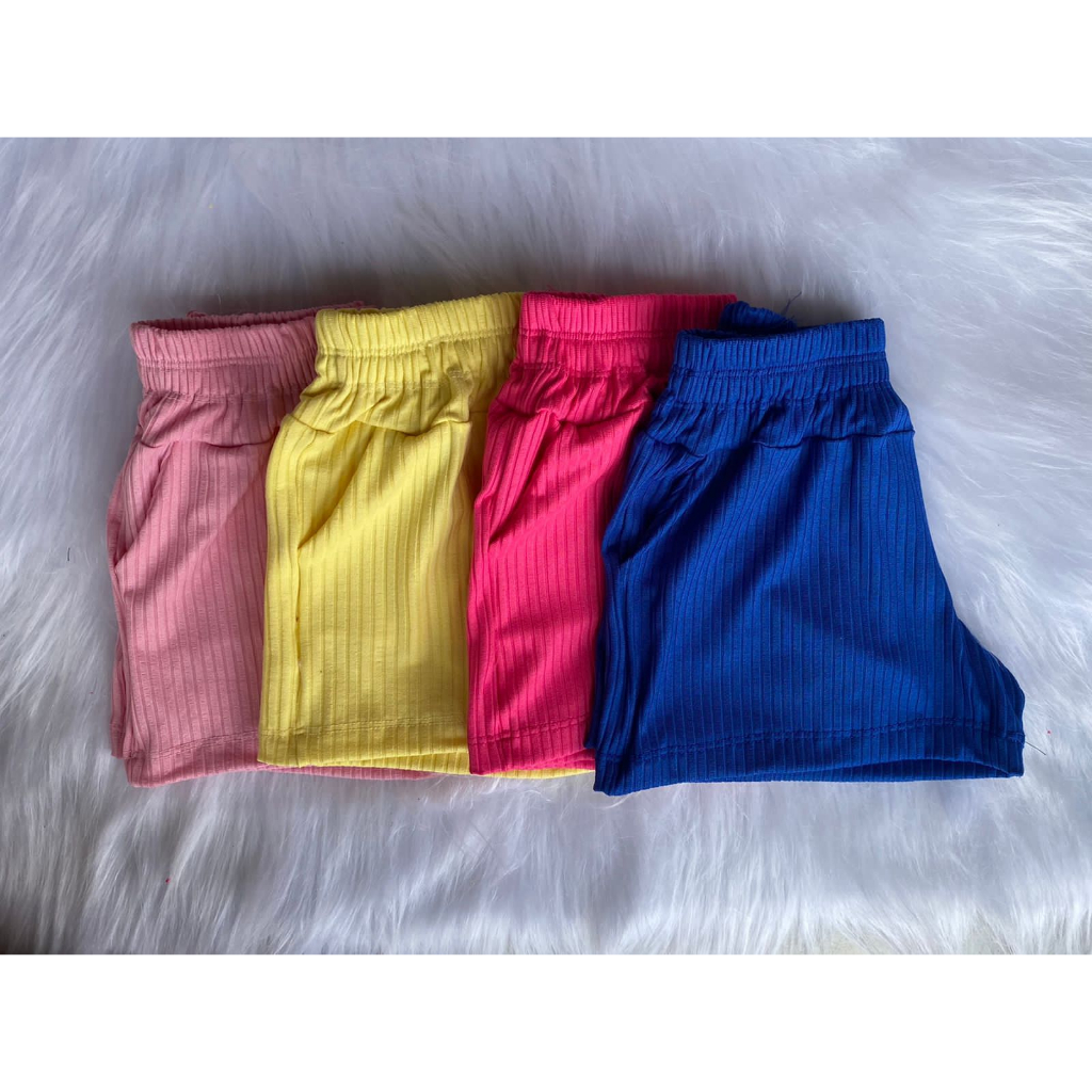 kit 4 short infantil feminino e juvenil em malha canelada roupa infantil menina estampas divertidas em Oferta na Shopee