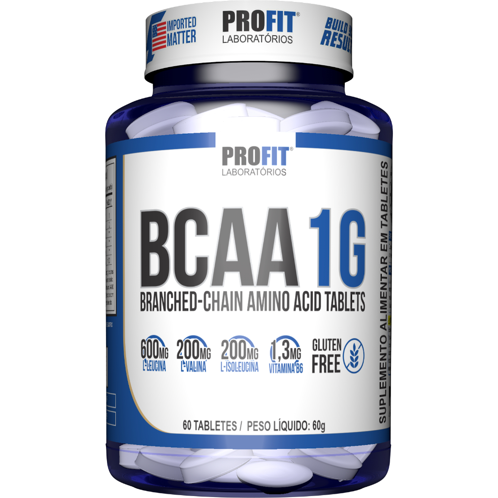 Aminoácido Bcaa 1000mg 60 Cápsulas Bcaa 1g - Profit Labs