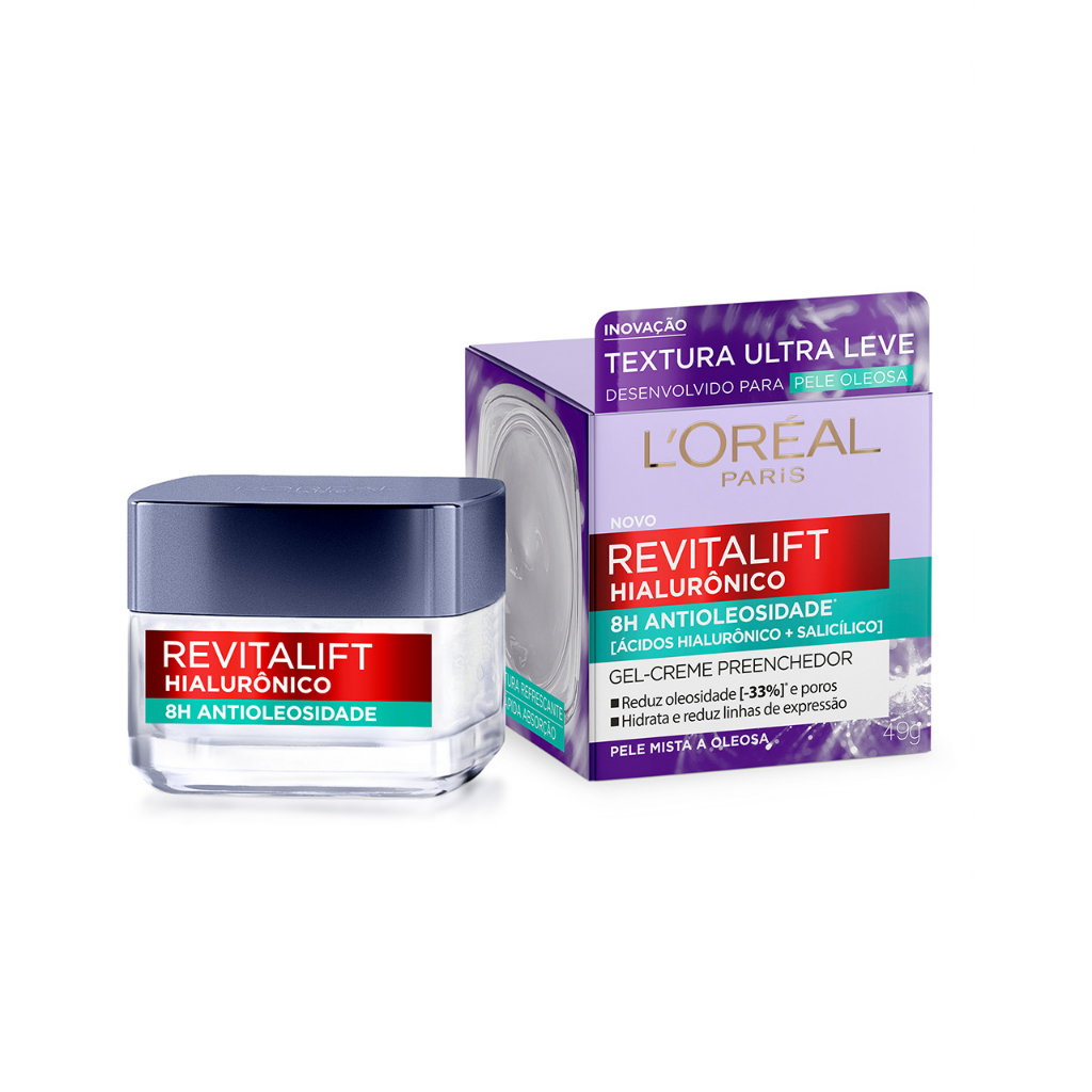 Gel Hidratante Antioleosidade L'Oréal Paris Revitalift Hialurônico 49g - Beauty