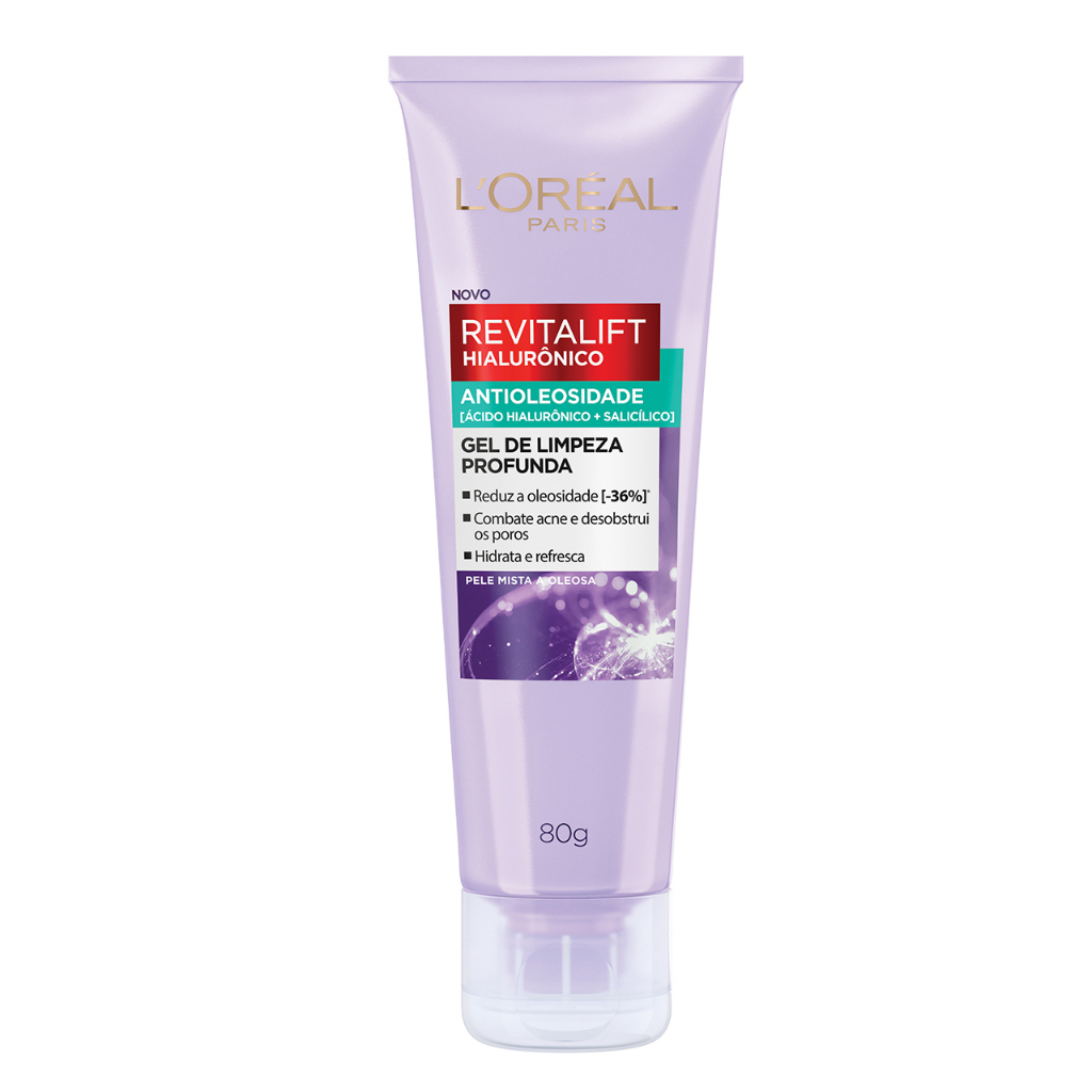Gel de Limpeza Antioleosidade L'Oréal Paris Revitalift Hialurônico, 80g em Oferta na Shopee