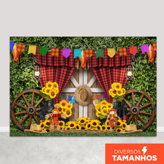 Fundo Fotográfico Painel Festa Junina Fazenda Sublimado Em Tecido - FJN-117 em Oferta na Shopee