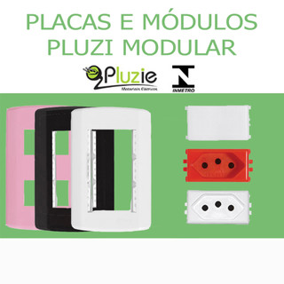 Módulos  tomada e interruptor e placas Pluzie Modular Pluzi Modular módulo placa