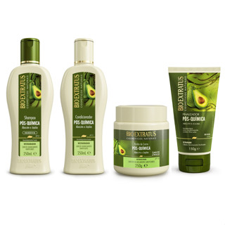 Kit Pós-Química Shampoo, Condicionador, Banho de Creme e Finalizador Bio Extratus - 250mL