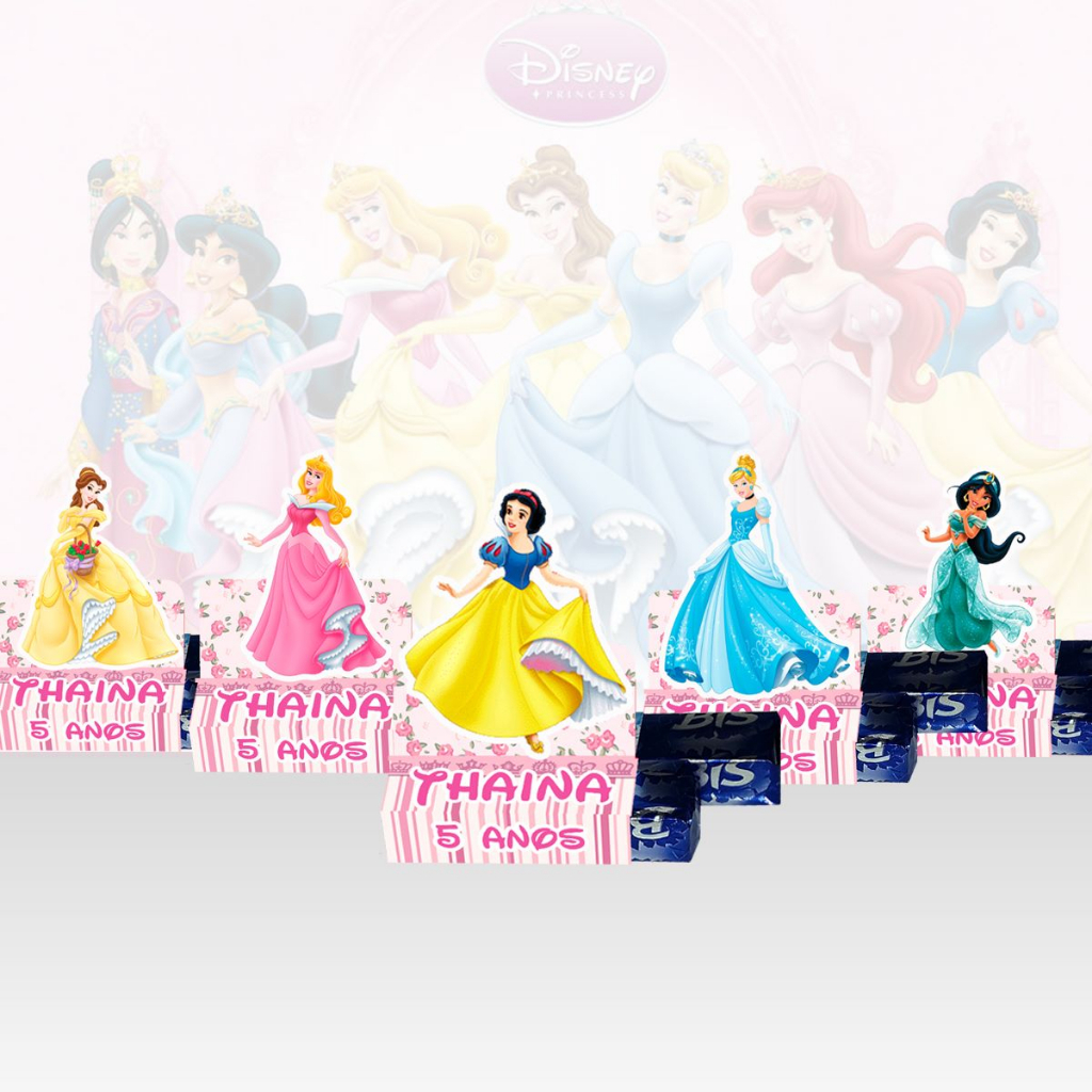 10 Caixinhas porta chocolate Princesas Caixa Supresa Lembrancinha Aniversário Personalizada