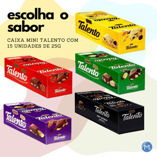 Chocolate Mini Talento com 15 unidades de 25g | Escolha o Sabor em Oferta na Shopee