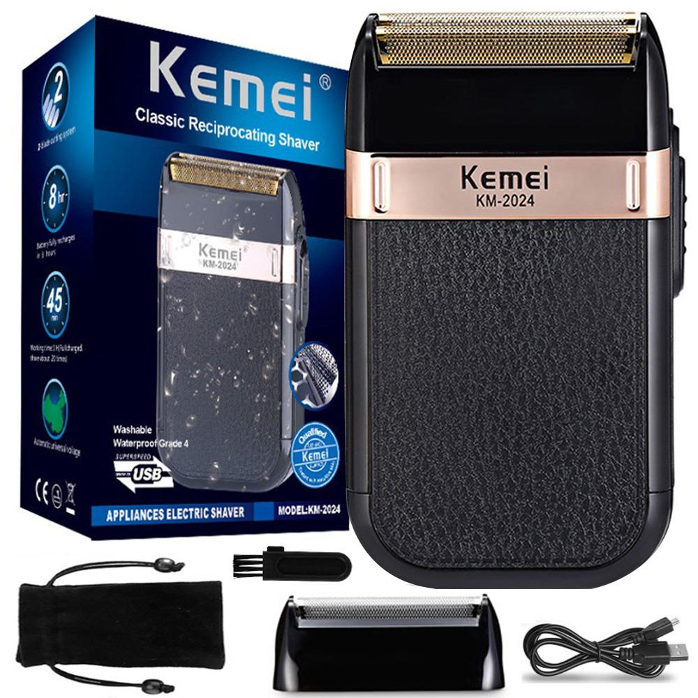 Maquina de barbear Elétrica profissional para acabamento Shaver kemei 2024 Bivolt Recarregável