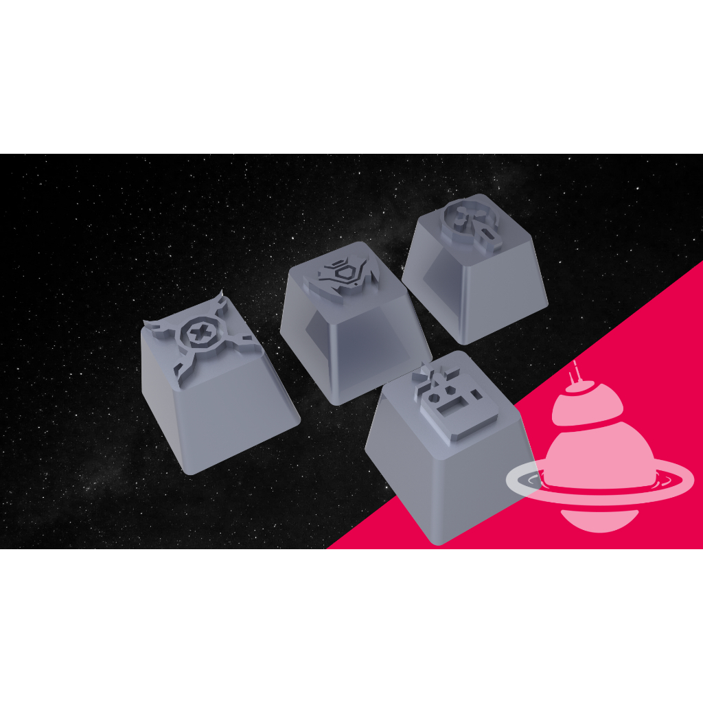 Keycaps Teclas para teclado mecânico Raze Valorant em impressão 3d de resina.