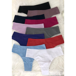 Kit com 5 Calcinhas Conforto Sem Costura Corte a Laser Tanga Basica Dia a Dia Moda Intima Lingerie Feminina