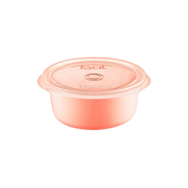 POTE SANREMO FACIL CORAL ROSA 620ML COM TAMPA TRANSPARENTE