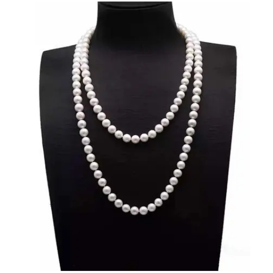 Colar de Perolas Duas Voltas               comprimento total: 125CM em Oferta na Shopee