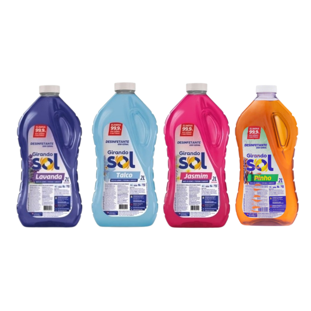 Desinfetante Uso Geral 2 Litros Girando Sol (Lavanda, Pinho, Jasmim e Talco)