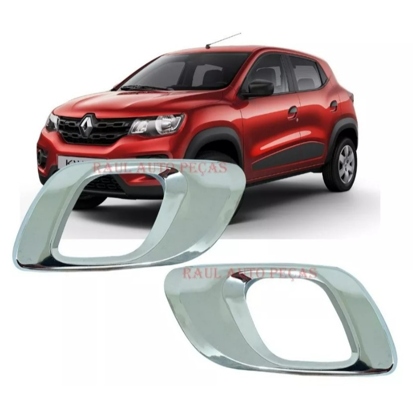 Jogo com 2 maçanetas Internas Cromada haste curva lado Direito e Esquerdo Portas Dianteiras ou Traseiras Renault Kwid
