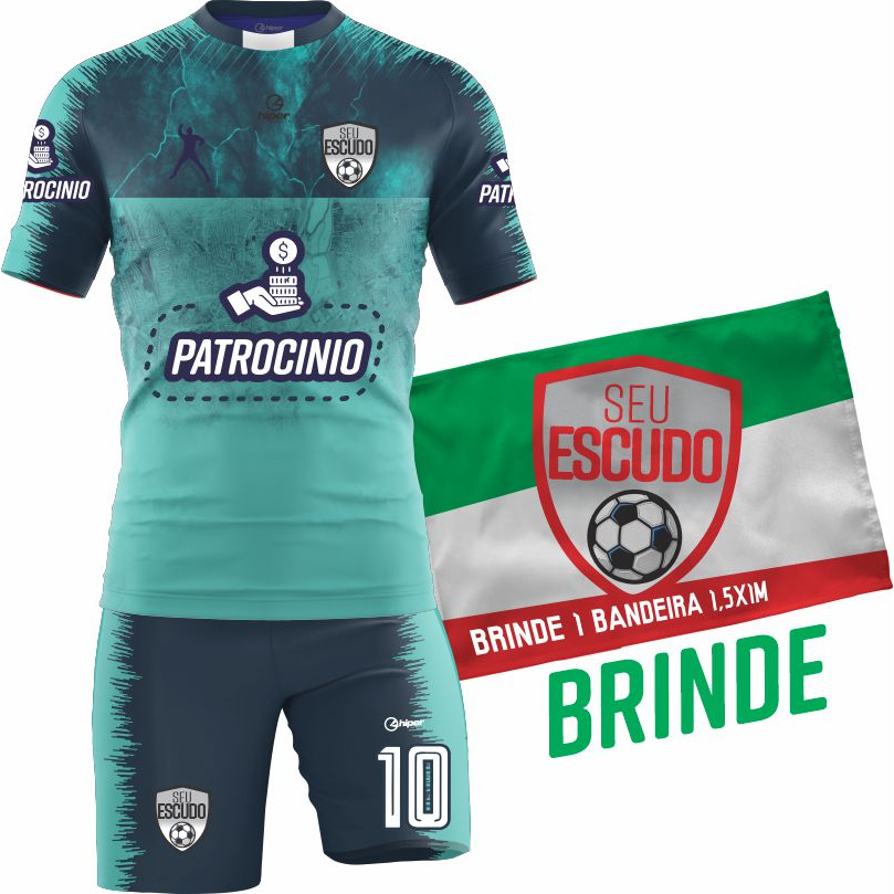 Jogo De Camisas + calção Uniforme Futebol 15 Peças Personalizado Patrocínio Nome Escudo
