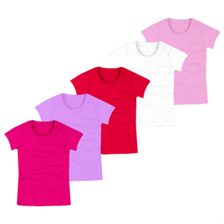 Blusa Infantil Básica Manga Curta Kit 05 Blusinhas Camiseta