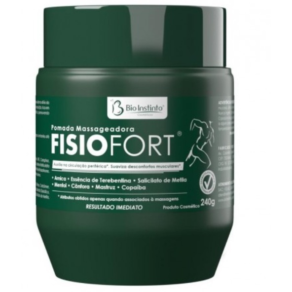 Pomada Massageadora Fisiofort Verde Bio Instinto Pote 240g em Oferta na Shopee