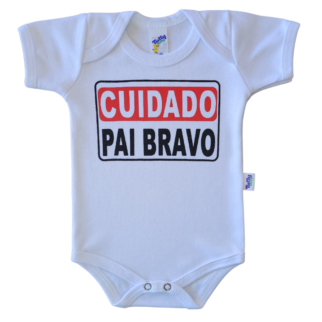 Body Bebê Cuidado Pai Bravo Frase Divertido Recém Nascido Personagem Papai Bori Bore 100% Algodão Calcinha Bunda Rica Roupa Bebê