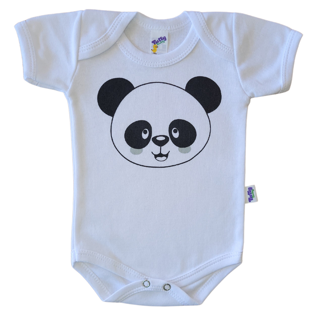 Body Bebê Urso Panda Menino Fantasia Personagem Recém Nascido Baby Bori Bore 100% Algodão Roupa Bebê
