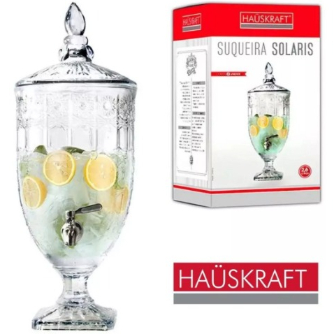 Suqueira Solaris 2,6 L Hauskraft Dispenser Drink Agua Aromatizada Festa