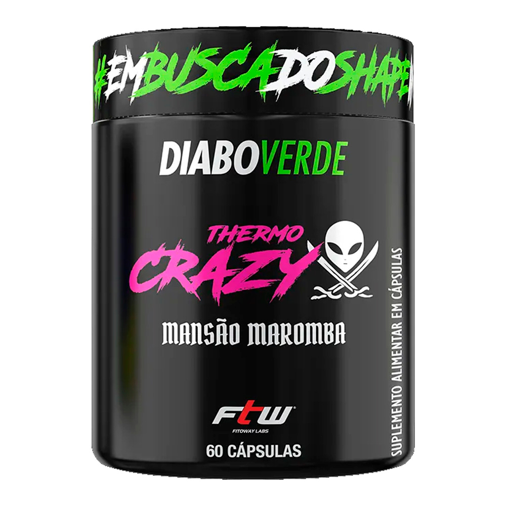 Diabo Verde Thermo Crazy Mansão Maromba 60 Cáps Ftw - Termogenico Pré Treino