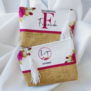 Necessaire Personalizada Com Nome Para Madrinhas Formatura Casamento Fucsia