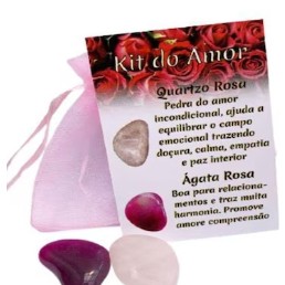 Kit Cristais do Amor - Quartzo Rosa e Ágata Rosa