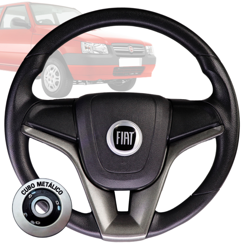 Volante Esportivo cruze grafite logo fiat preto para Uno Tempra 1995 1996 1997 1998 1999 2000 em Oferta na Shopee