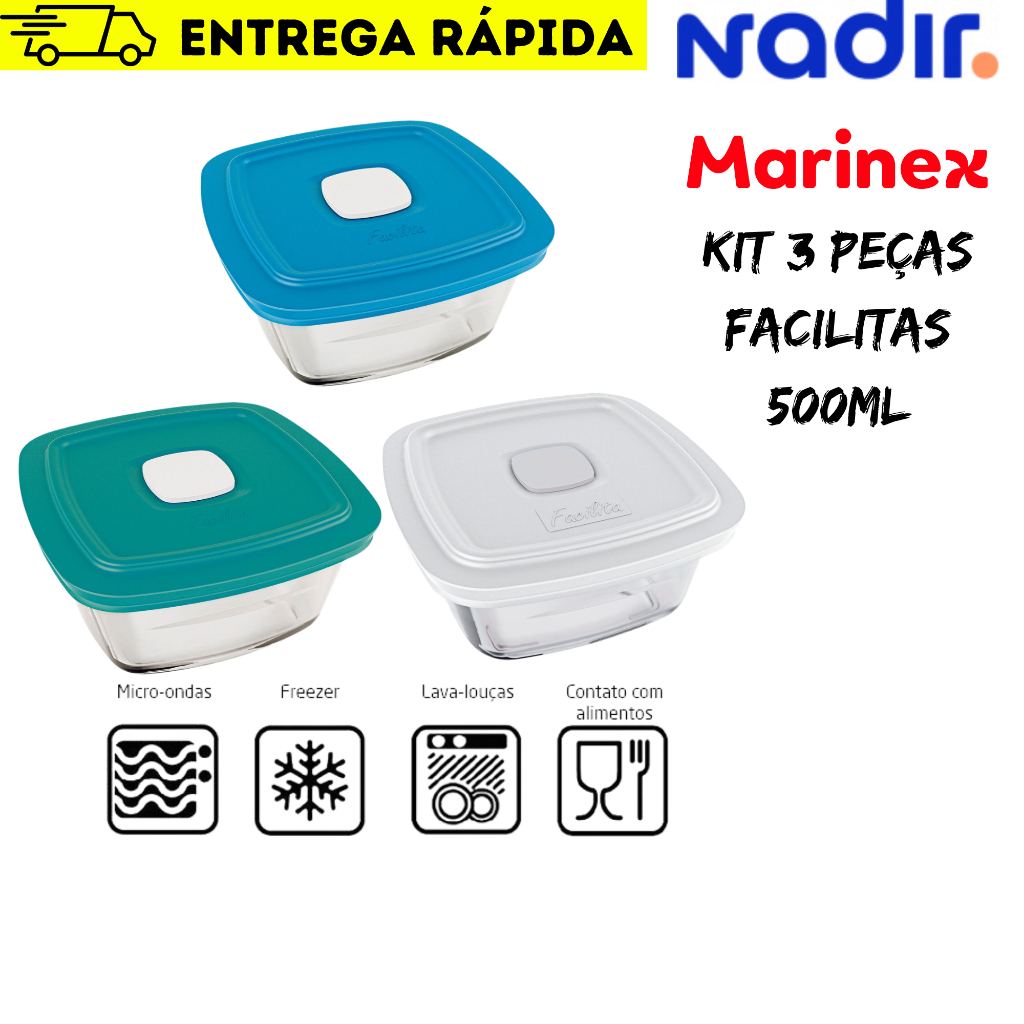 KIT 03 PEÇAS FACILITA 500ML MARINEX