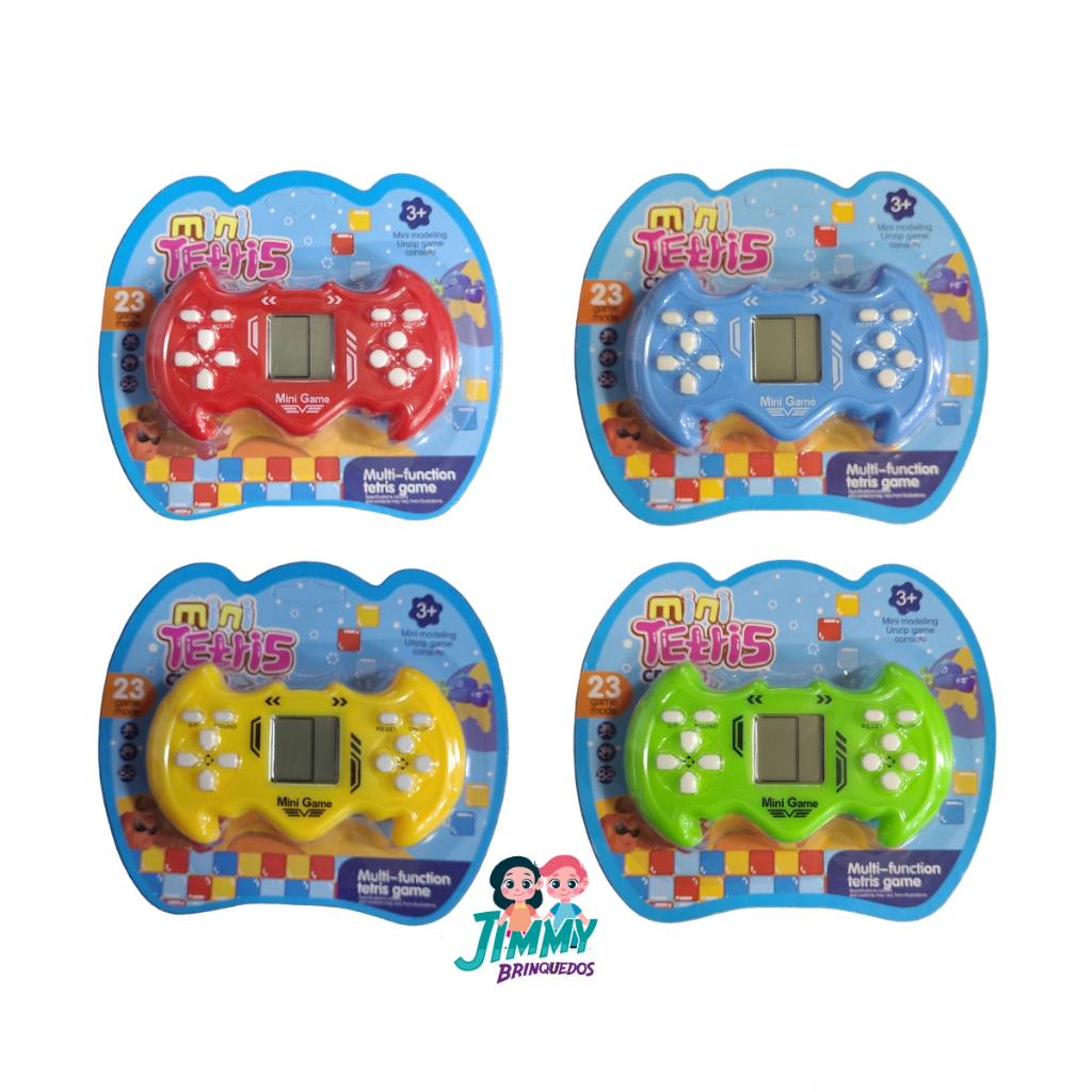 Mini Game Clássico Tetris Brick Game Formato de Morcego Compacto e Portátil