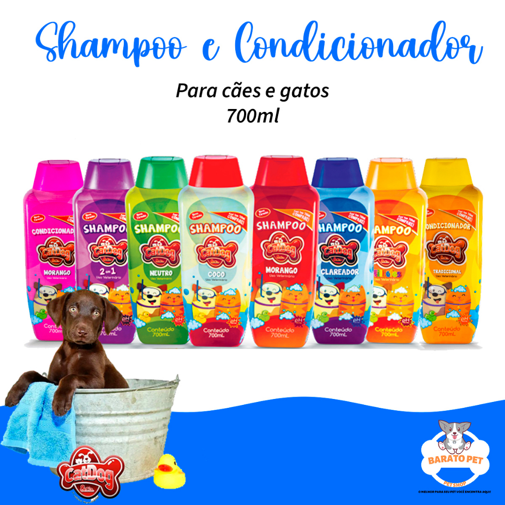 Shampoo e Condicionador para Cachorro e Gato Cat Dog - 700 ml