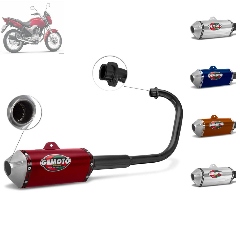Escapamento Escape Gemoto Racing 3 Trioval  Para Moto Titan Esd / Ex 150 2009 2010 2011 2012 2013 em Oferta na Shopee