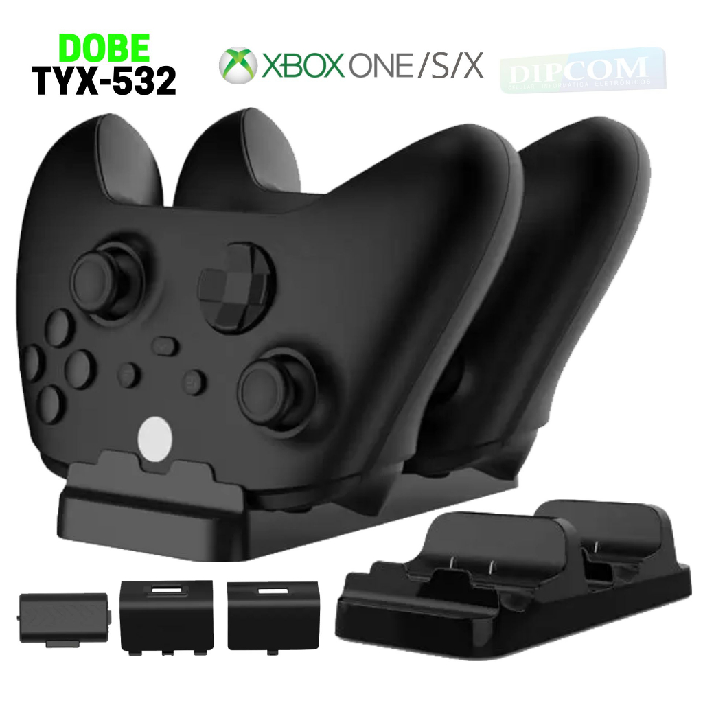 Base Dupla Carregador para Controle de XBOX ONE|XBOX ONE S|XBOX ONE X - DOBE TYX-532 - PS4