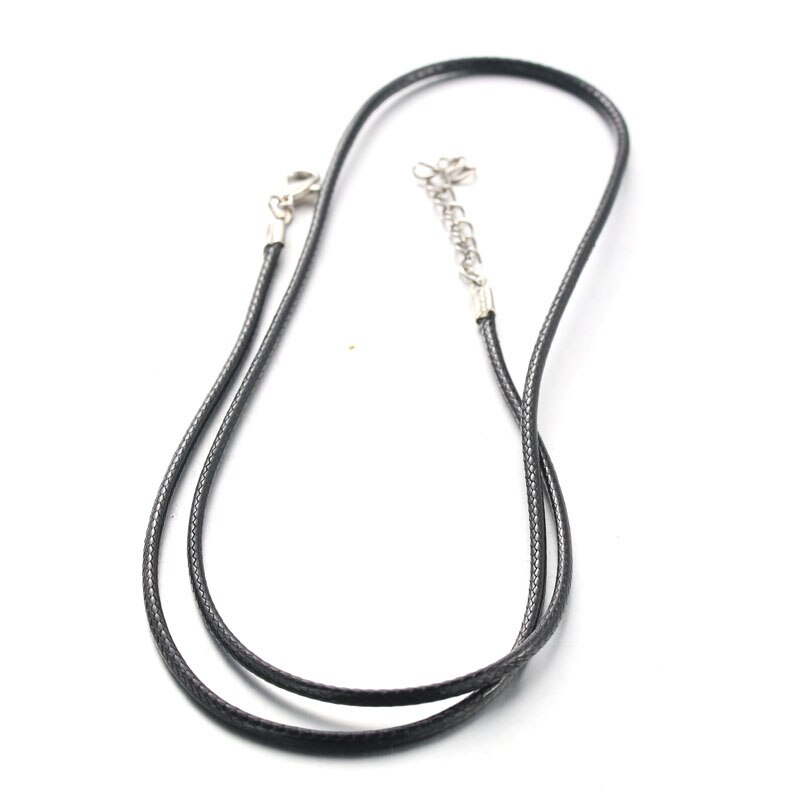 Colar cordão sem pingente com fio encerado preto fecho prata ideia para corrente gargantilha choker artesanato