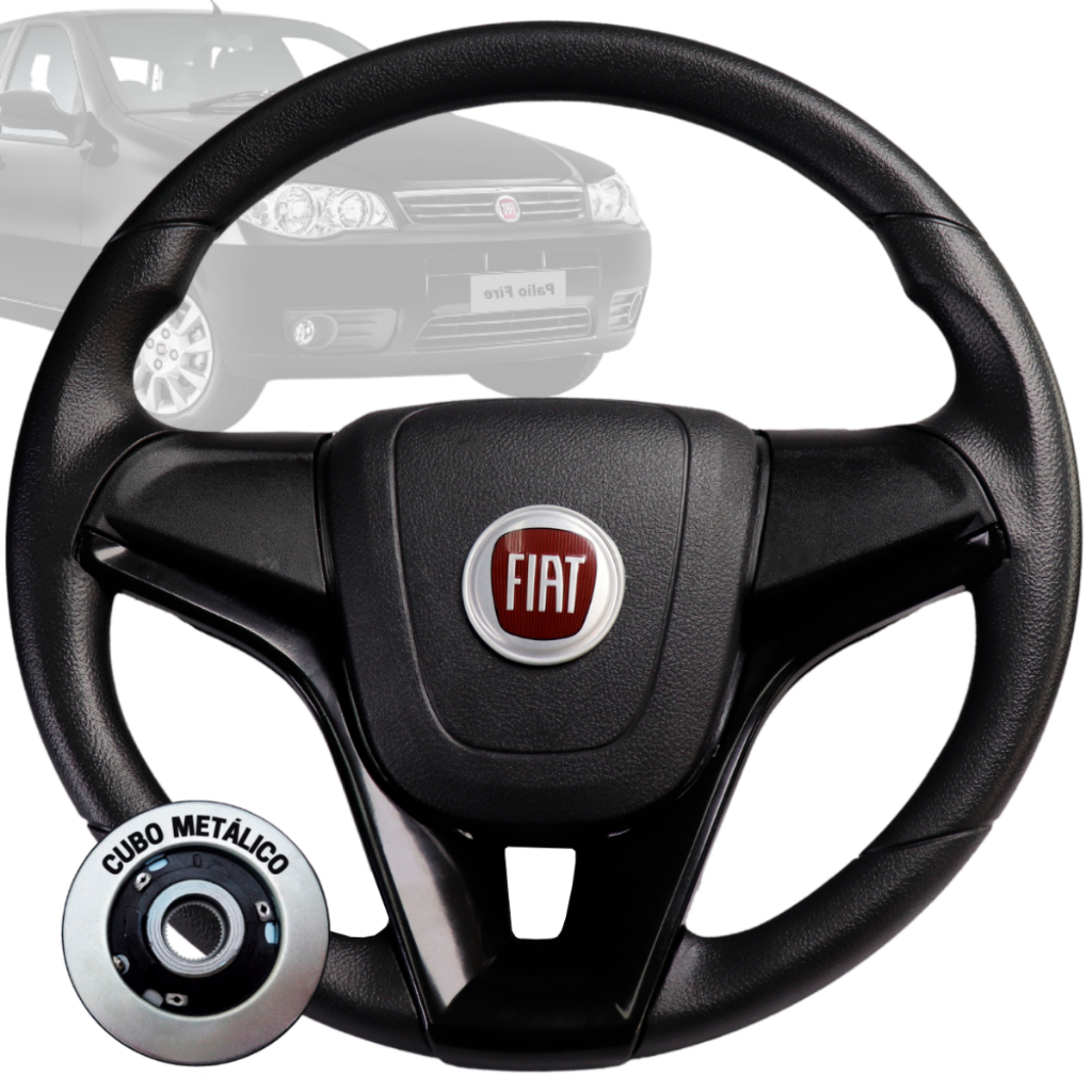 Volante Esportivo cruze preto logo fiat vermelho para Mile Fire Palio Marea Brava Strada Punto Stilo em Oferta na Shopee