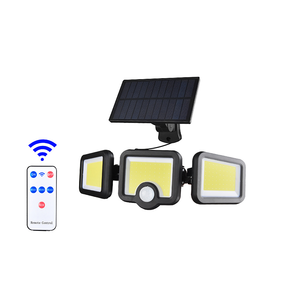 Luminária Solar Parede 171 COB 34W E 192 cob 40w Controle Sensor Presença 3 Funções Separado Com Fio