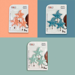 Conjunto de Gancho de Parede Estrela do Mar Cores 3 Unidades - Allmini