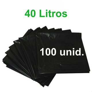 Saco de Lixo Preto 40Litros 100 Unidades  - BayPlastic em Oferta na Shopee