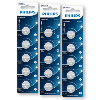 15 Baterias Pilha CR2032 3V Philips Moeda 3 Cartelas